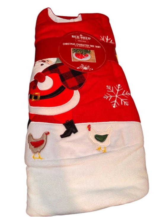 Red Shed Other - Red Shed Christmas Tree Skirt, 48in, Red & White Santa